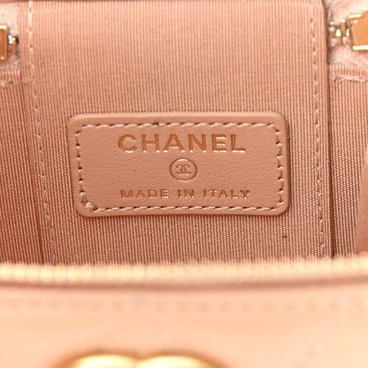 Chanel Calfskin Quilted Mini Perfect Fit Vanity Case With Chain Beige 6 of 11