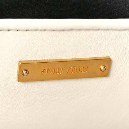 Miu Miu Nappa Matelasse Lux Mini Crossbody Tote Bianco 6 of 9