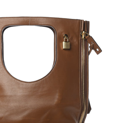 Tom Ford Ramskin Large Alix Padlock Zip Shoulder Bag Brown 9 of 15