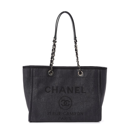 Chanel Canvas Small Deauville Tote Black 1 of 9