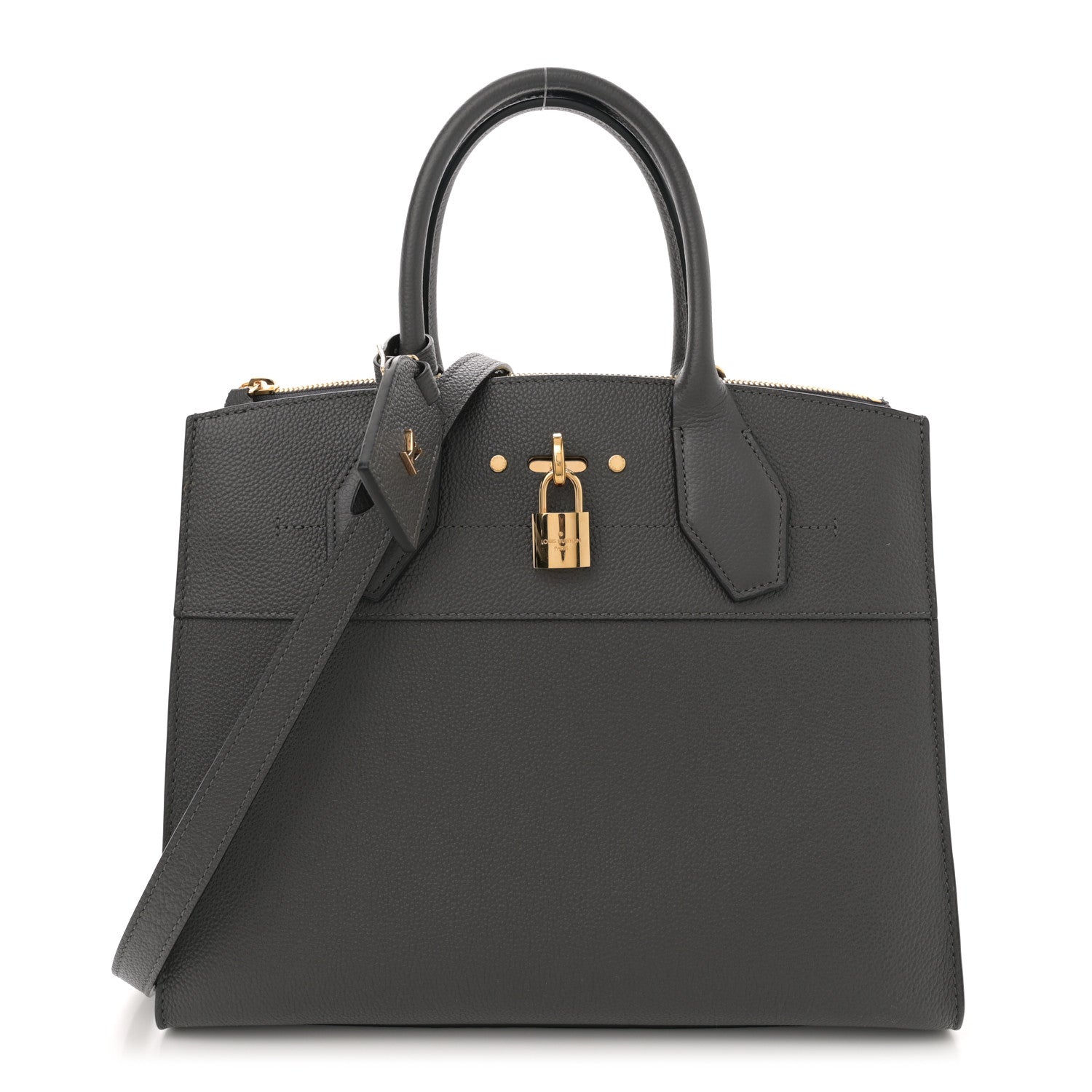 Louis Vuitton Taurillon City Steamer MM Gris 1 of 10