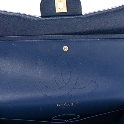 Chanel Caviar Quilted Jumbo Double Flap Navy 11 of 11