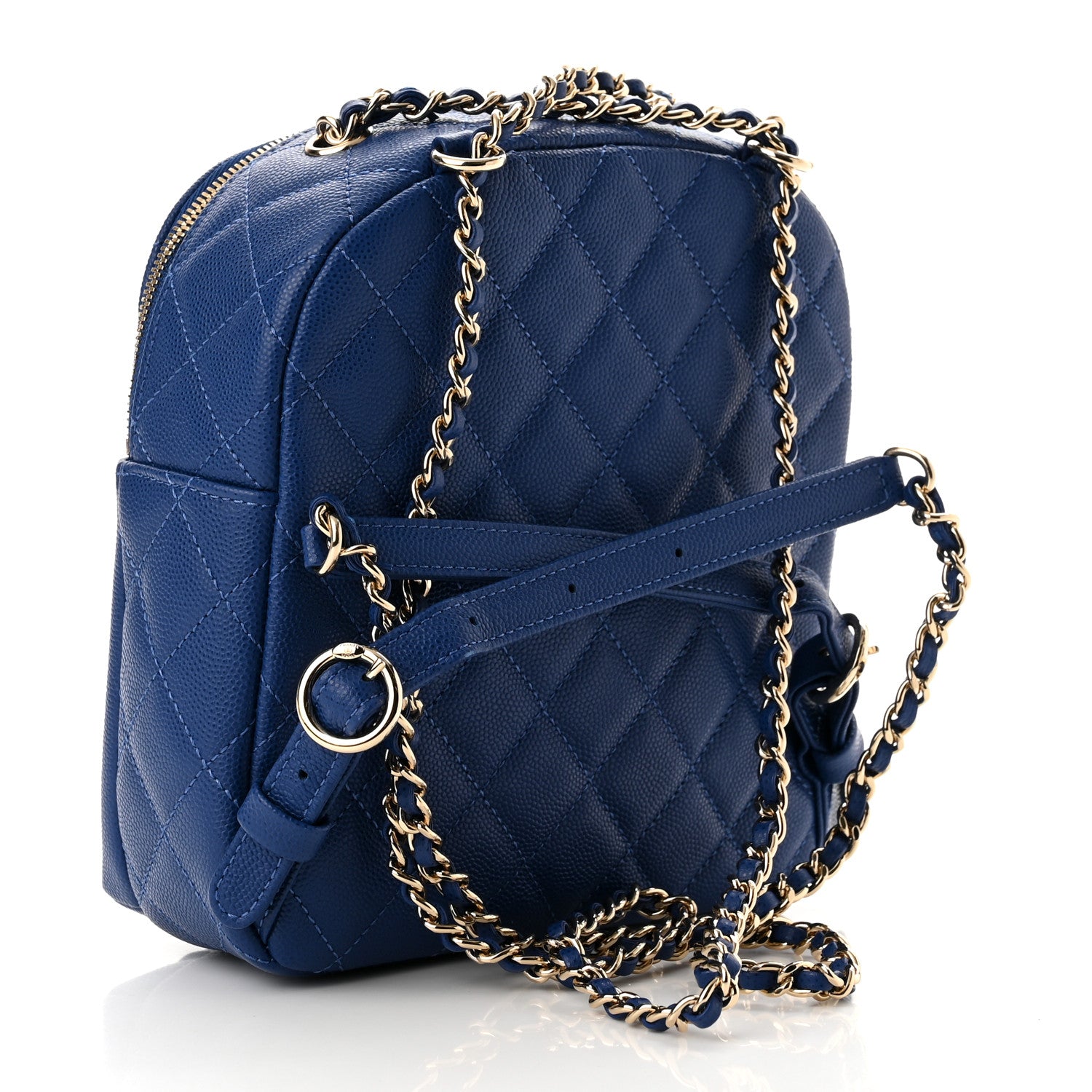 Chanel Caviar Quilted Small CC Day Backpack Blue 3 of 11