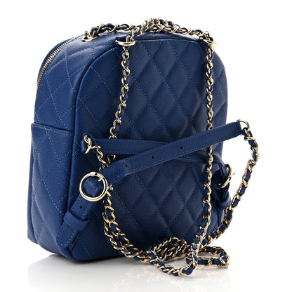 Chanel Caviar Quilted Small CC Day Backpack Blue 3 of 11
