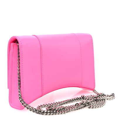 Balenciaga Shiny Box Calfskin XS Hourglass Wallet On Chain Fluo Pink 3 of 9