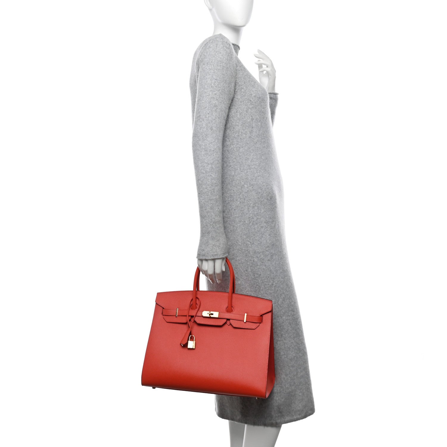 Hermes Epsom Horseshoe Birkin Sellier 35 Rose Texas 2 of 15