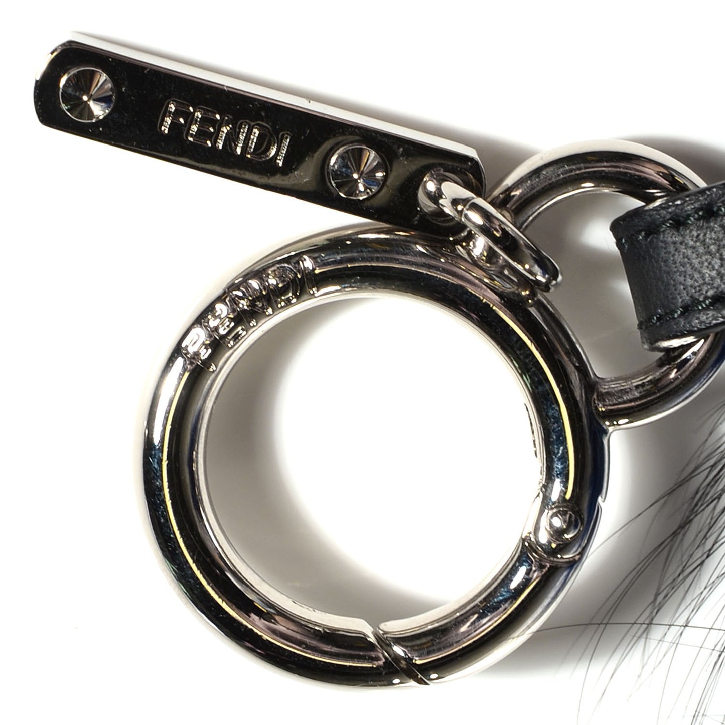 Mink Fox Rabbit Fur Crystal Glamoroso Monster Bag Charm Black Blue Grey