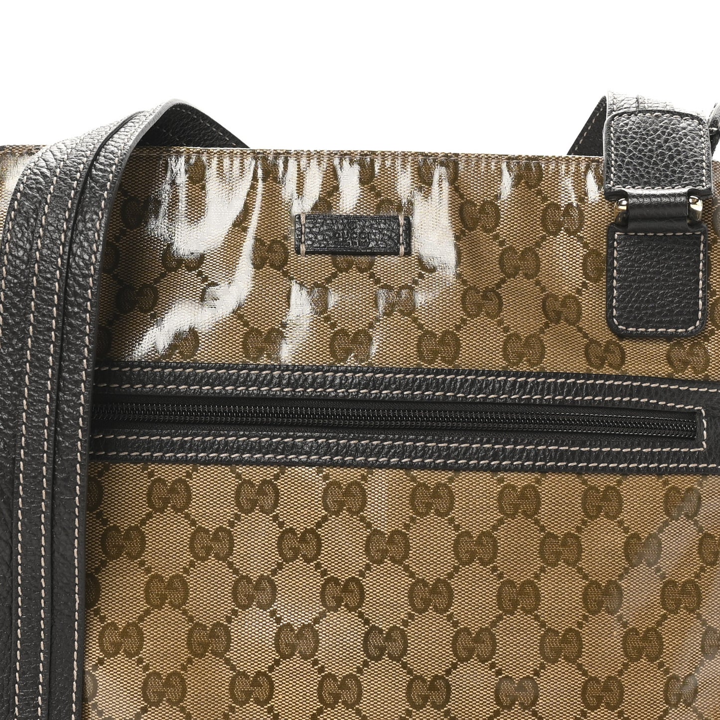 Crystal Monogram Medium Flat Messenger Bag Dark Brown