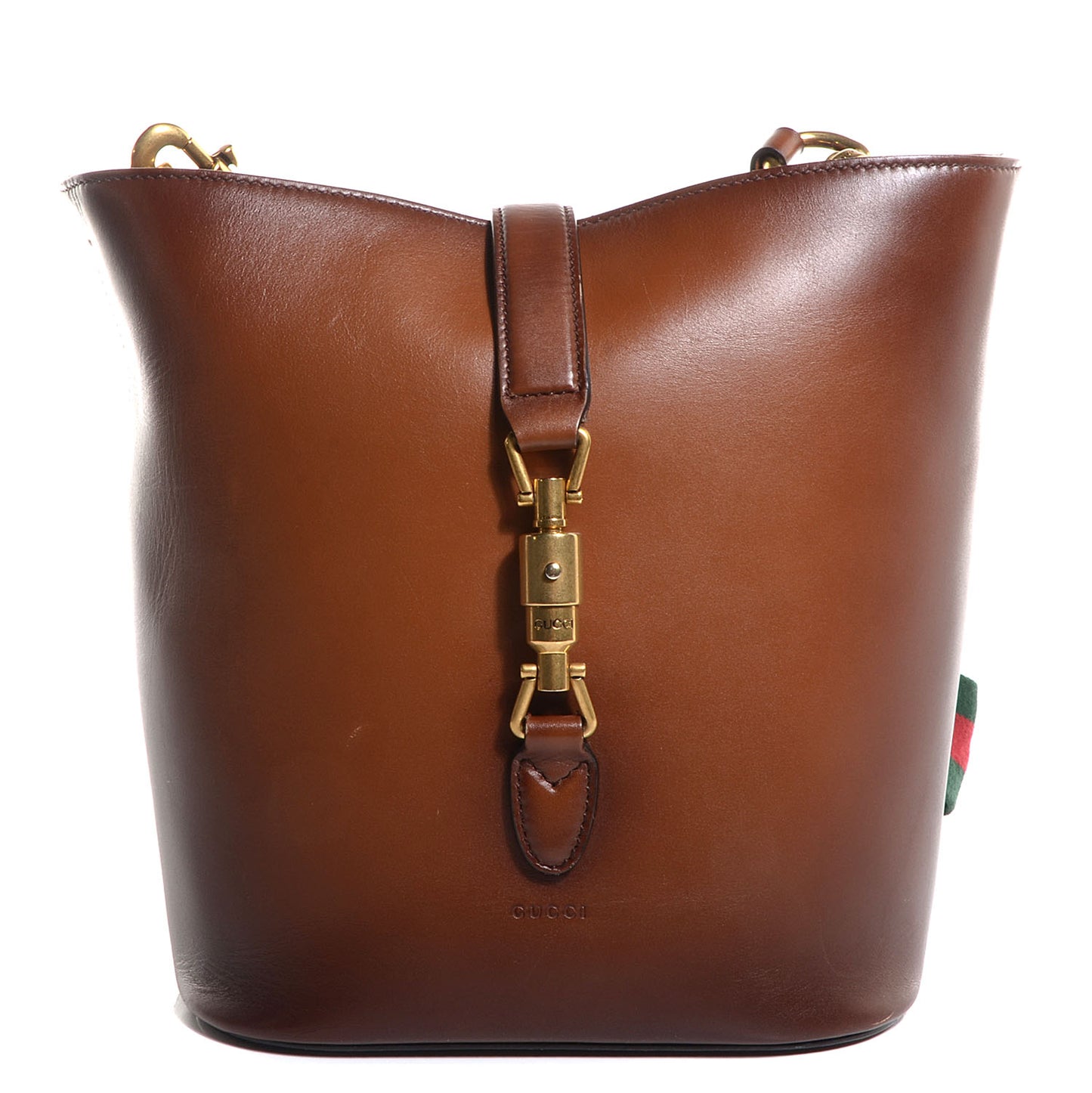Soft Leather Small Jackie Bucket Bag Brown