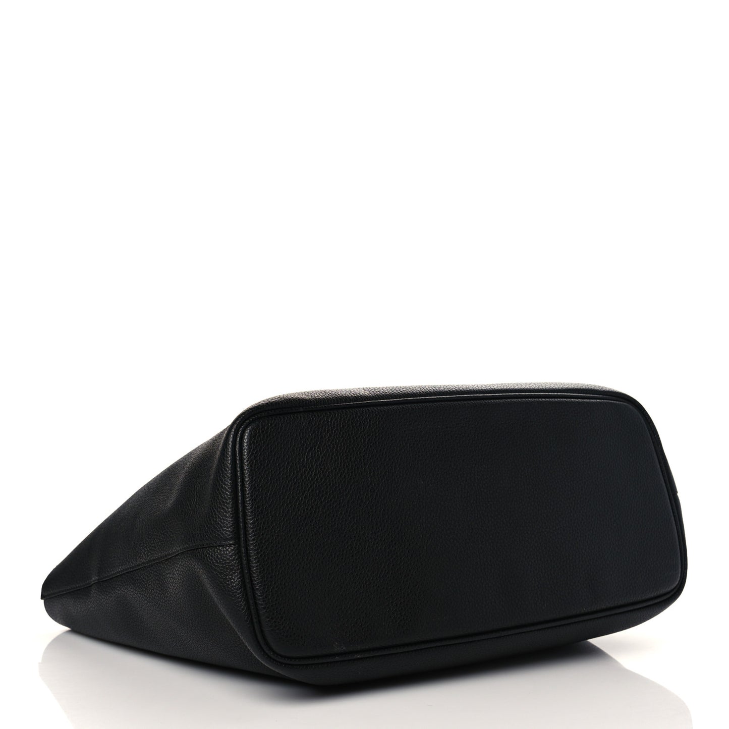 Grainy Calfskin Medium Gancini Tote Black