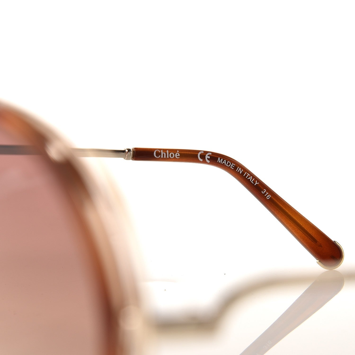 Chloe Oversized Round Carlina Sunglasses CE120S Gold Blonde Havana 6 of 7