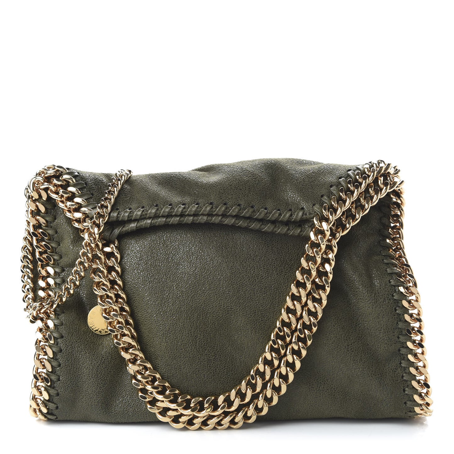 Shaggy Deer Mini Falabella Fold Over Tote Olive