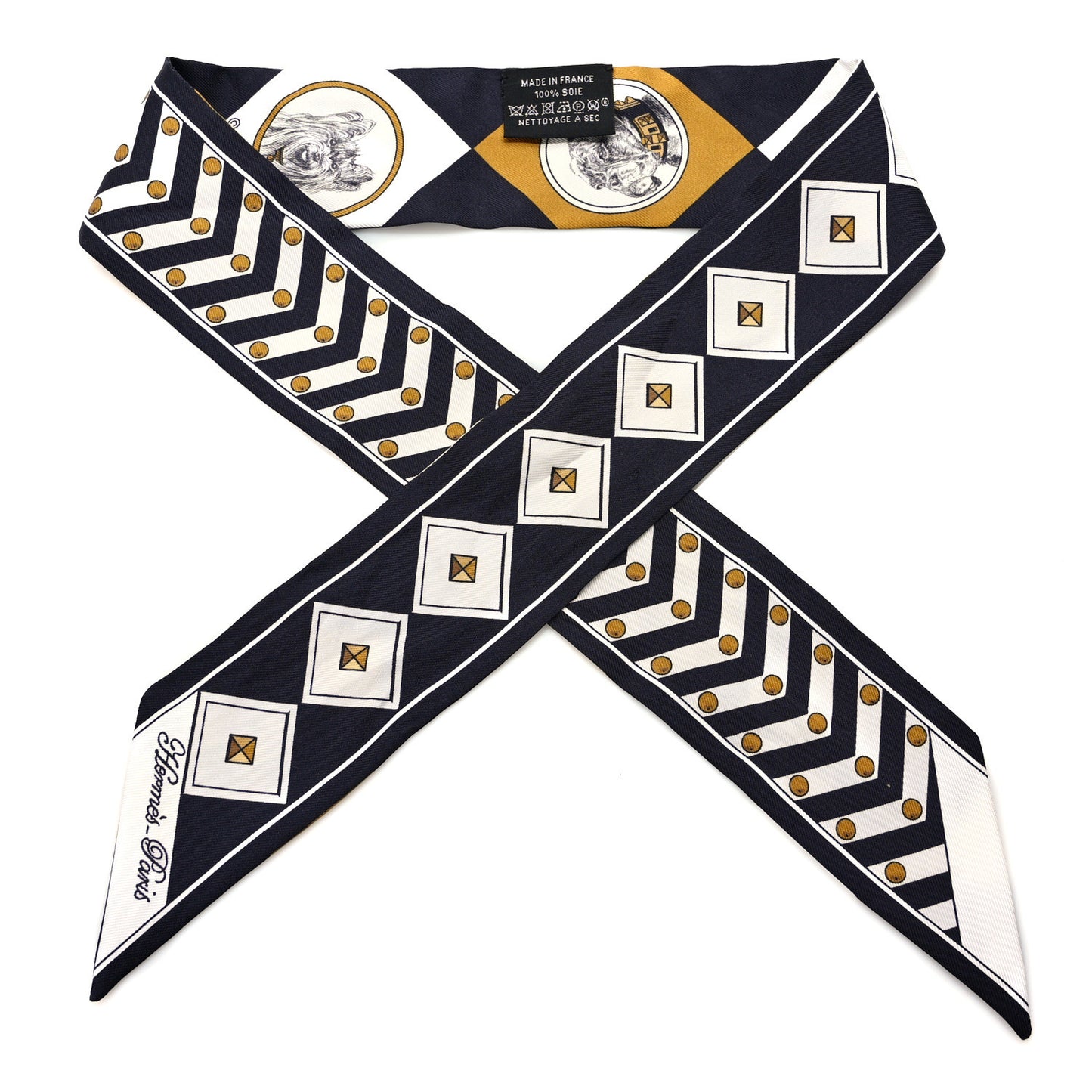 Silk Colliers et Chiens Twilly Black Gold White