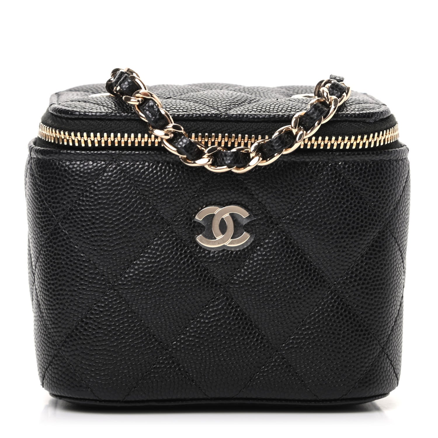 Chanel Caviar Quilted Mini Vanity Case With Chain Black 1 of 10