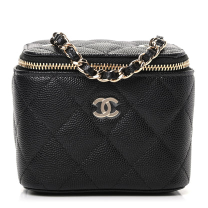 Chanel Caviar Quilted Mini Vanity Case With Chain Black 1 of 10