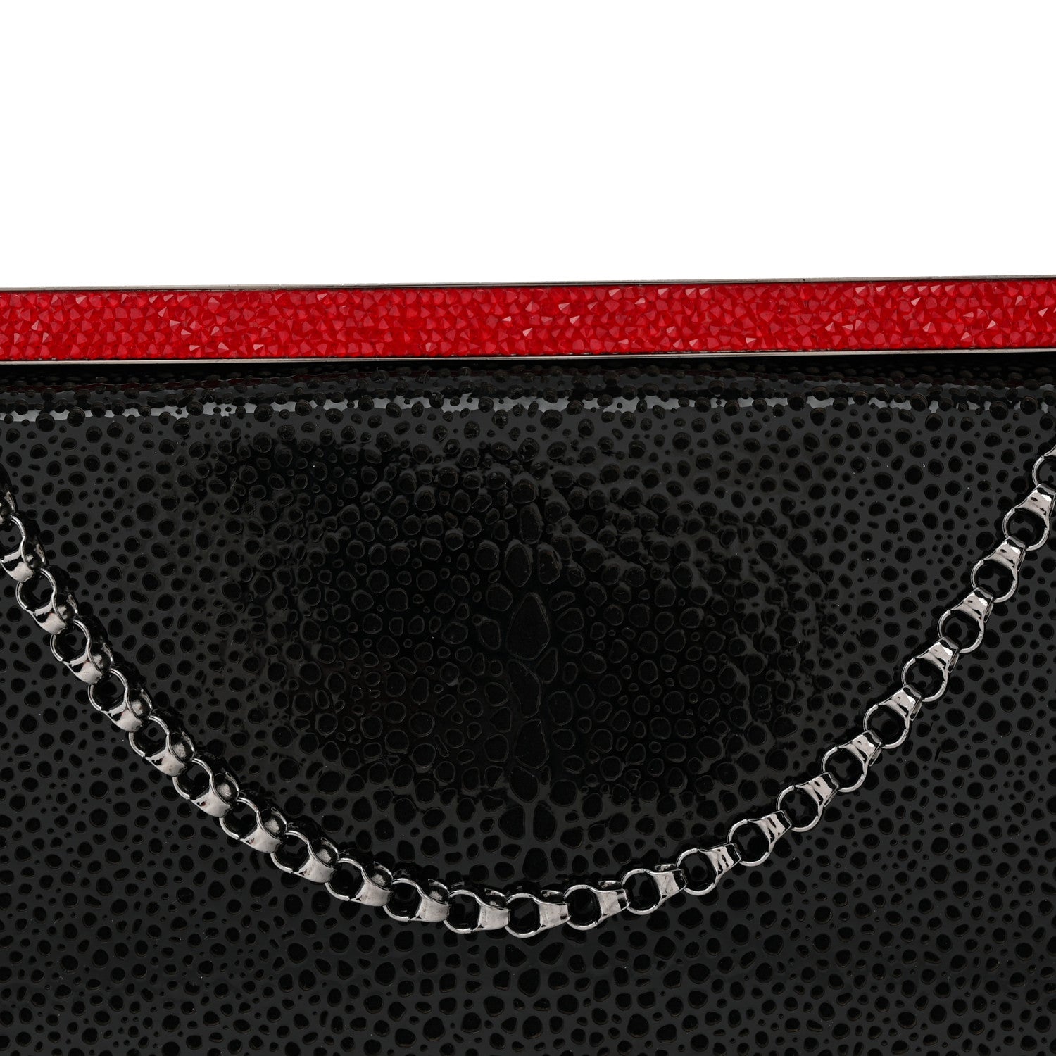 Christian Louboutin Patent Calfskin Crystal Vanite Small Clutch Black 7 of 9