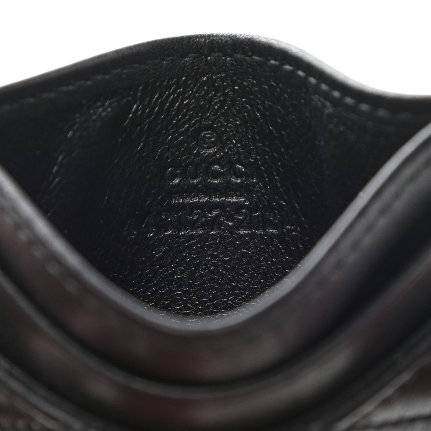 Calfskin Matelasse GG Marmont Card Holder Black