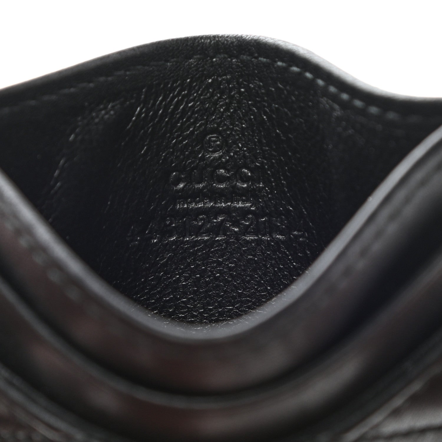 Gucci Calfskin Matelasse GG Marmont Card Holder Black 6 of 7