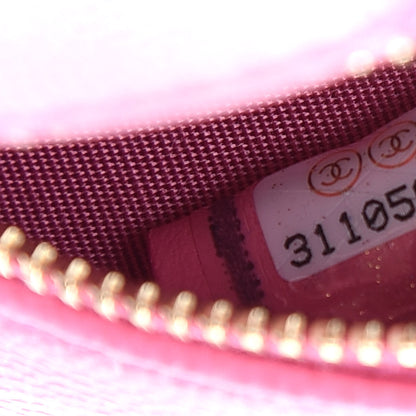 Chanel Caviar Quilted Gripoix CC Round Clutch With Chain Pink 7 of 9
