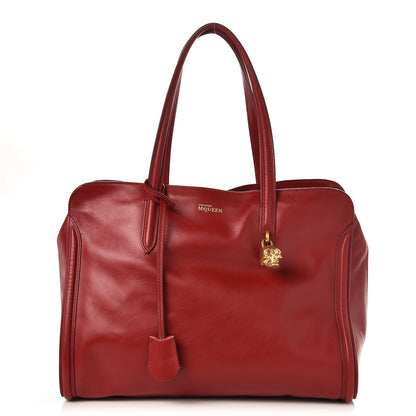 Alexander McQueen Calfskin Large Skull Padlock Zip Around Tote Red 1 of 15