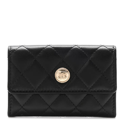 Chanel Quilted Medallion CC Card Holder Black 1 of 10