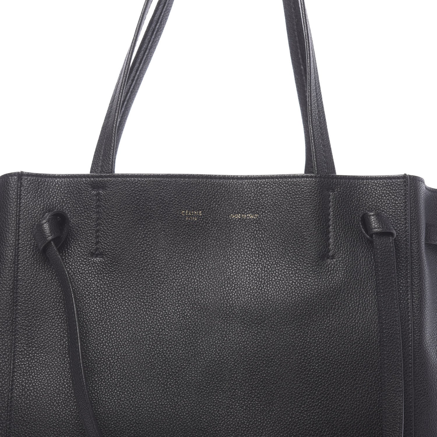 Celine Soft Grained Calfskin Small Belt Cabas Phantom Black 7 of 9