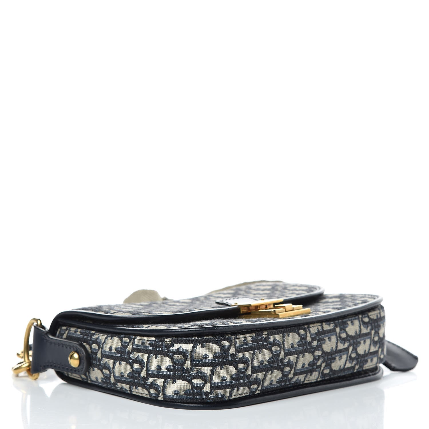 Christian Dior Oblique Flap Bag Navy Blue 4 of 10