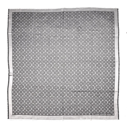 Louis Vuitton Wool Silk Monogram Denim Shawl Black 1 of 4
