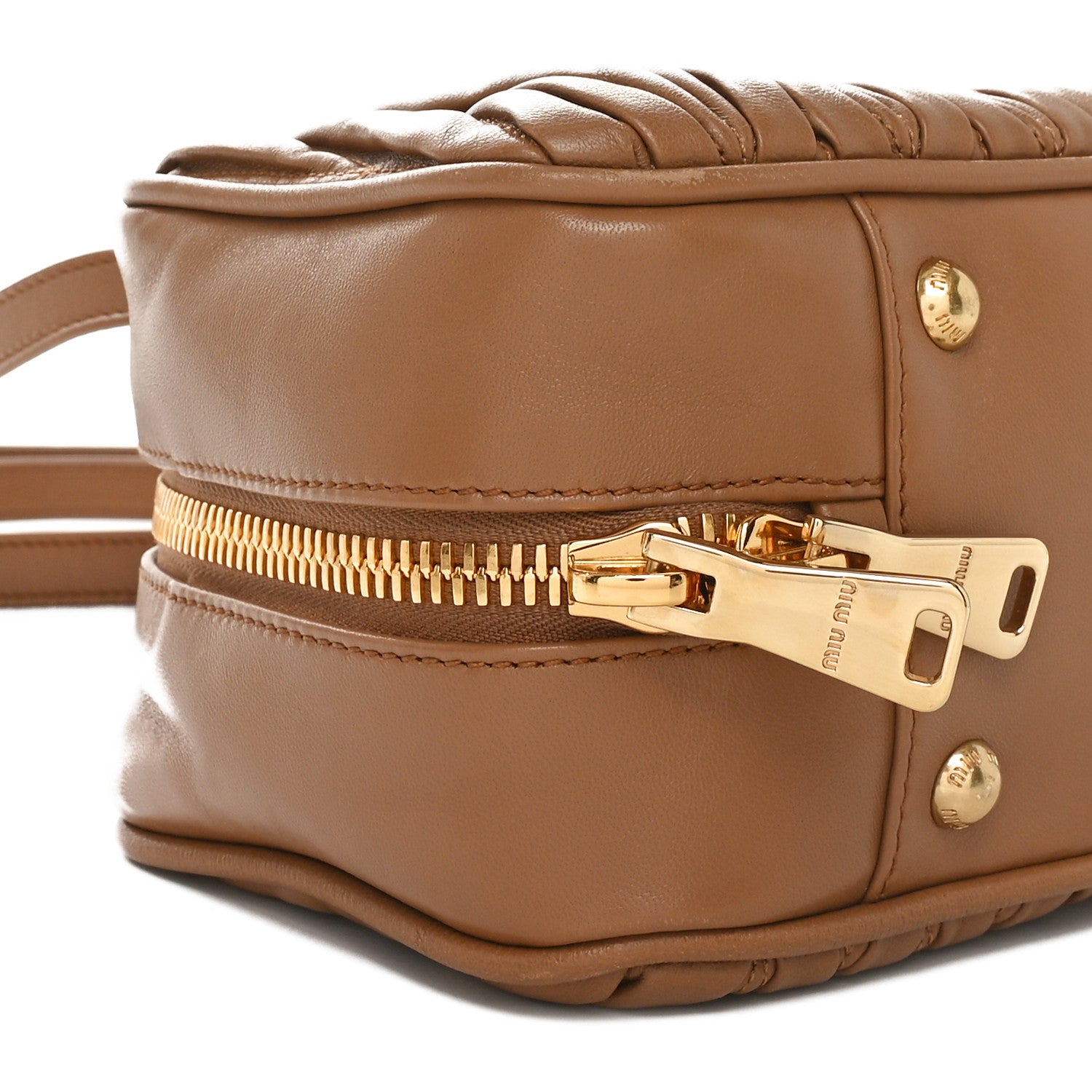 Miu Miu Nappa Matelasse Large Arcadie Top Handle Bag Caramel 8 of 9