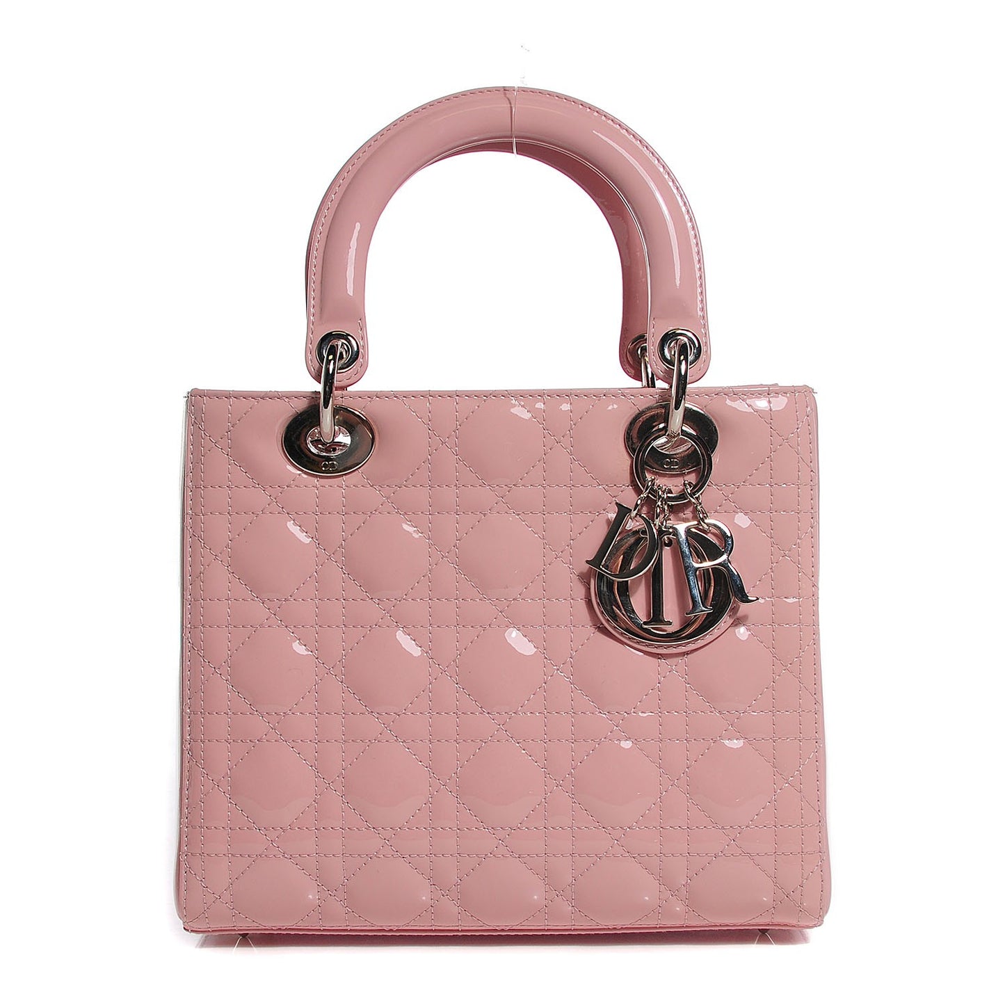 Patent Cannage Medium Lady Dior Rose Clair
