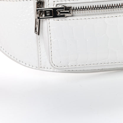 Alexander Wang Crocodile Embossed Patent Mini Top Handle Attica Belt Bag White 12 of 14