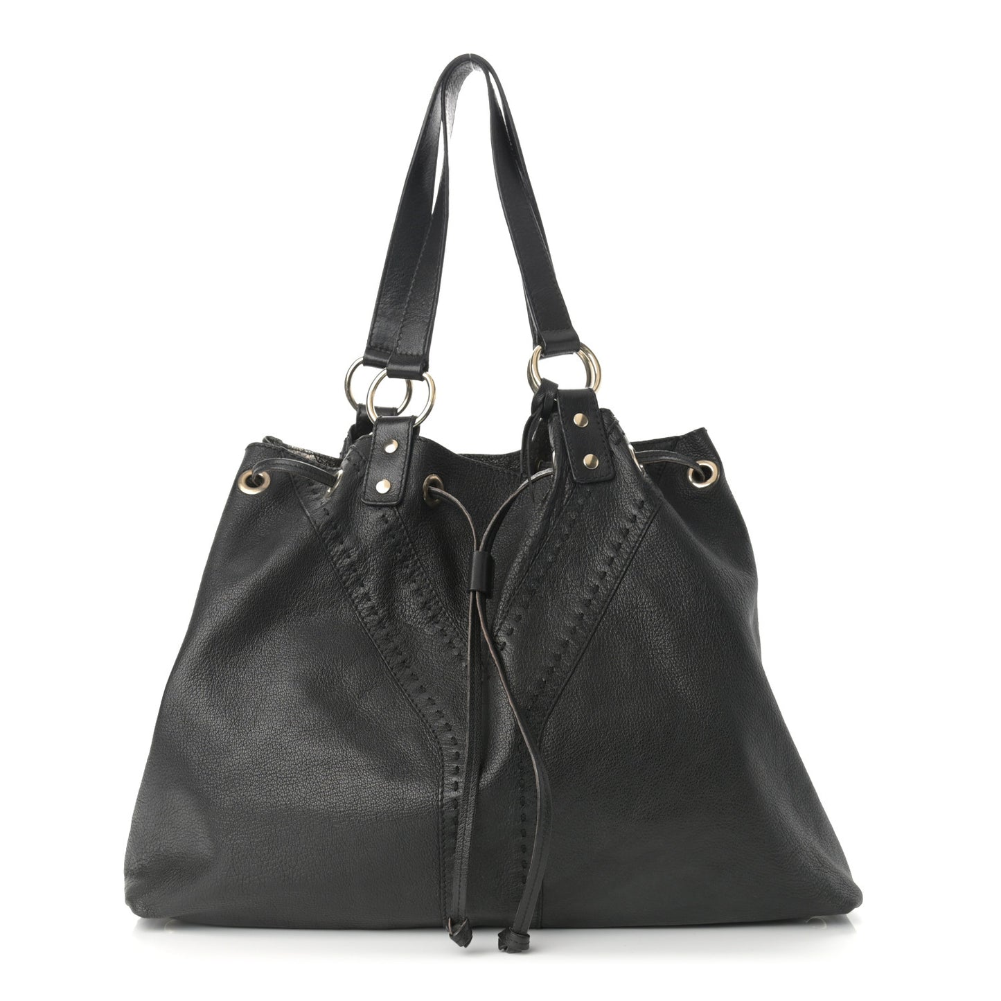 Calfskin Reversible Double Sac Y Tote Gold Black