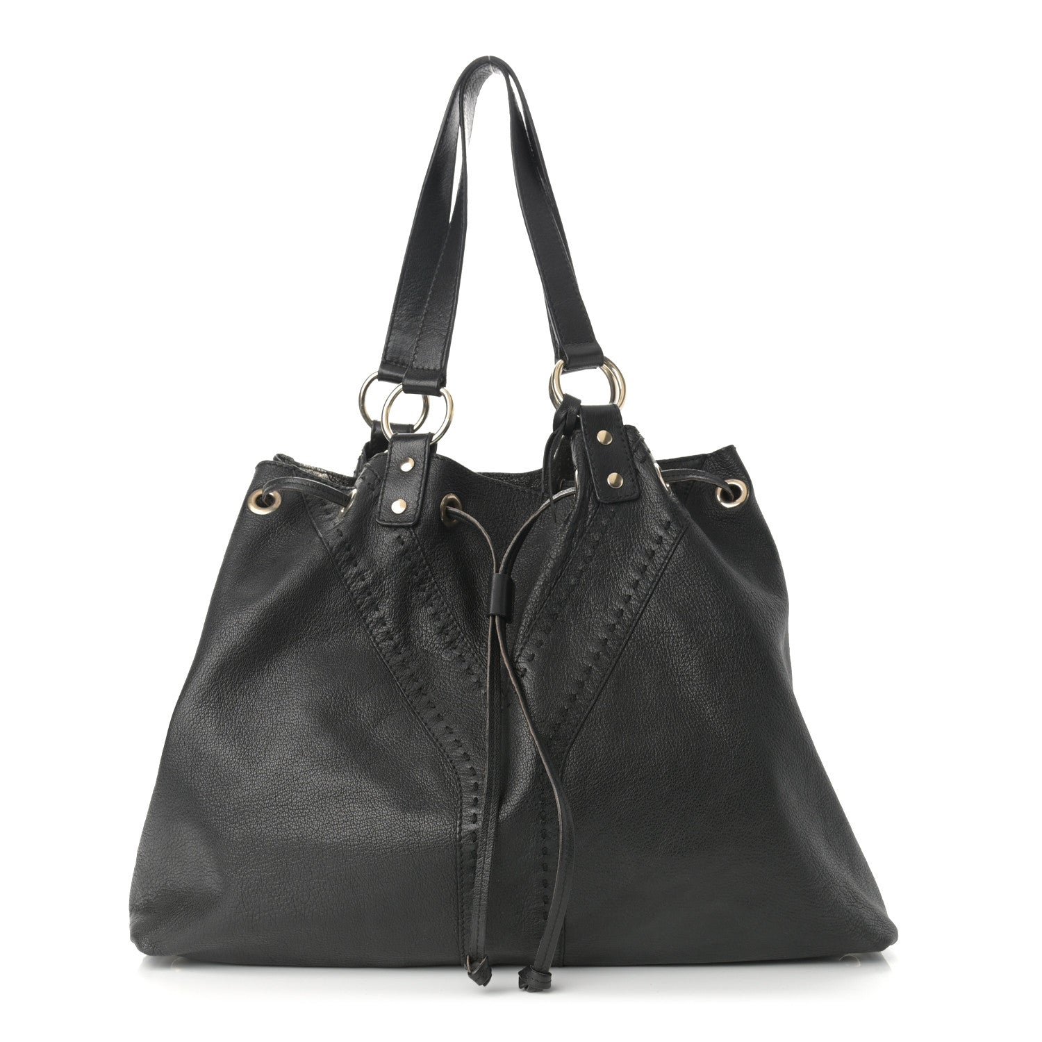 Saint Laurent Calfskin Reversible Double Sac Y Tote Gold Black 1 of 19