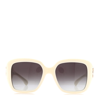Chanel Acetate Tweed Square Sunglasses 5512 White 2 of 7