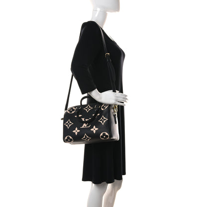 Louis Vuitton Empreinte Monogram Giant Speedy Bandouliere 25 Black Beige 2 of 11
