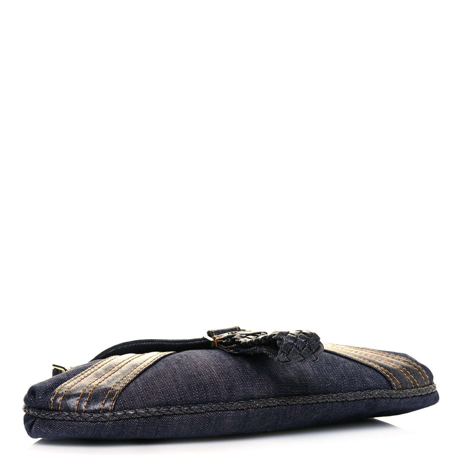 Fendi Denim Spalmati Woven Spy Pouch Bag Blue 4 of 13