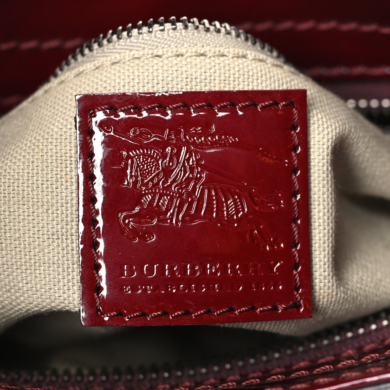 Burberry Patent Nova Check Heart Hobo Berry Red 6 of 9