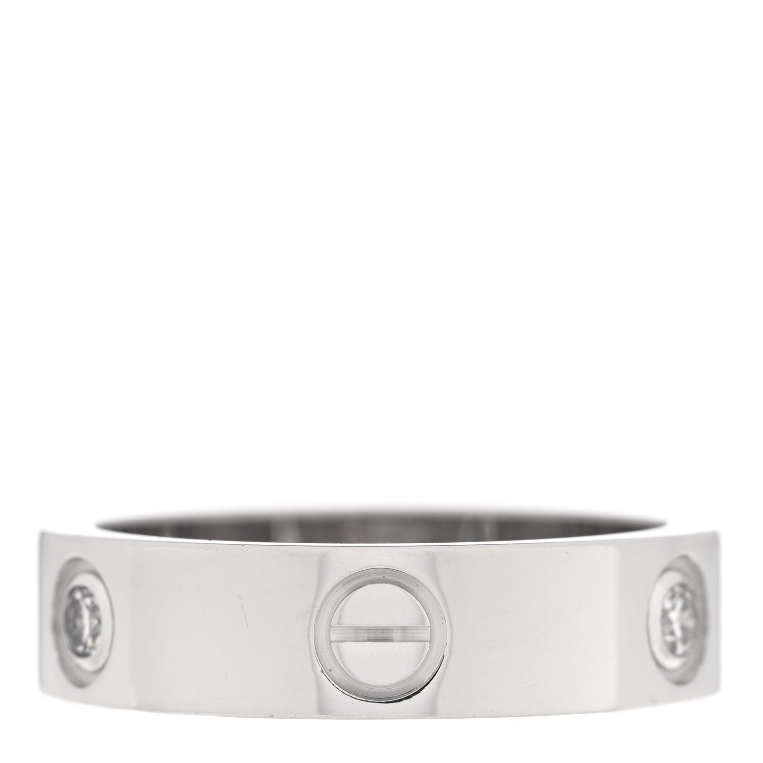 Cartier 18K White Gold 3 Diamond 5.5mm LOVE Ring 58 8.5 3 of 5