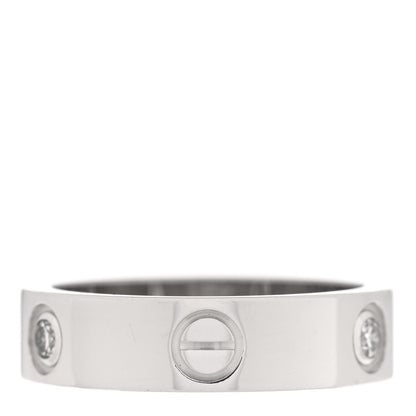 Cartier 18K White Gold 3 Diamond 5.5mm LOVE Ring 58 8.5 3 of 5