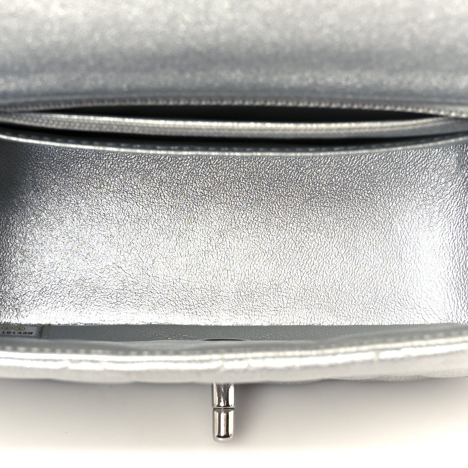 Chanel Metallic Lambskin Quilted Mini Square Flap Silver 5 of 11