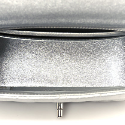 Chanel Metallic Lambskin Quilted Mini Square Flap Silver 5 of 11