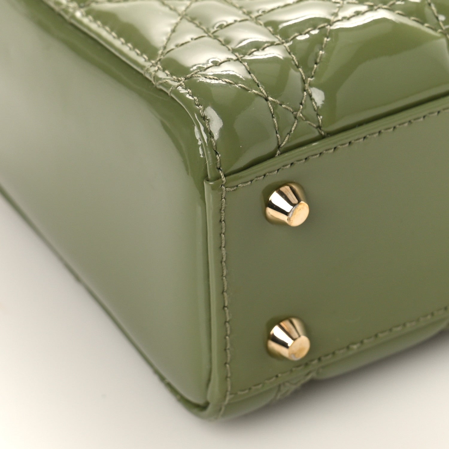 Christian Dior Patent Cannage Mini Lady Dior Dusty Jade 7 of 8