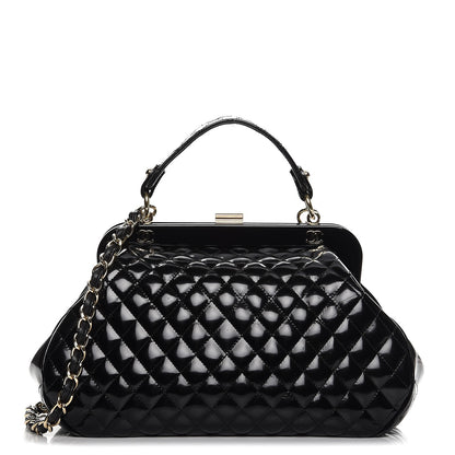 Chanel Glazed Calfskin Quilted Small Mademoiselle Frame Bag Black 1 of 12