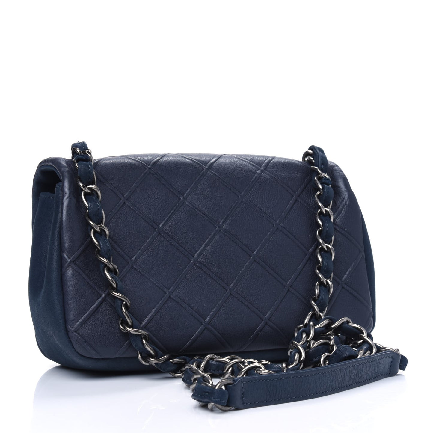 Calfskin Diamond Embossed New Chic Flap Blue