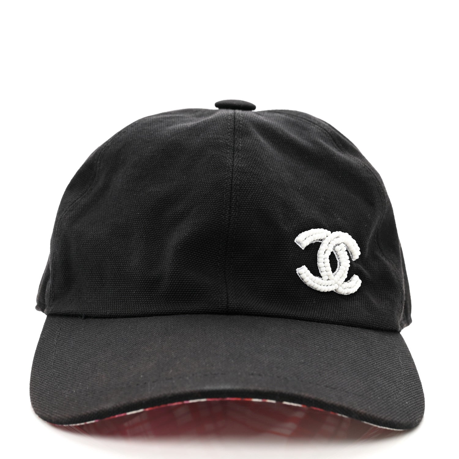 Chanel Cotton Beaded CC Cap Hat Black 6 of 10