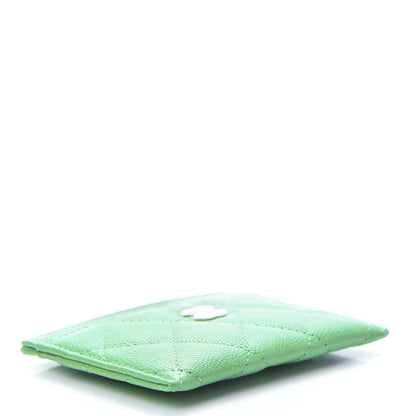 Chanel Caviar Quilted Card Holder Green 4 of 9