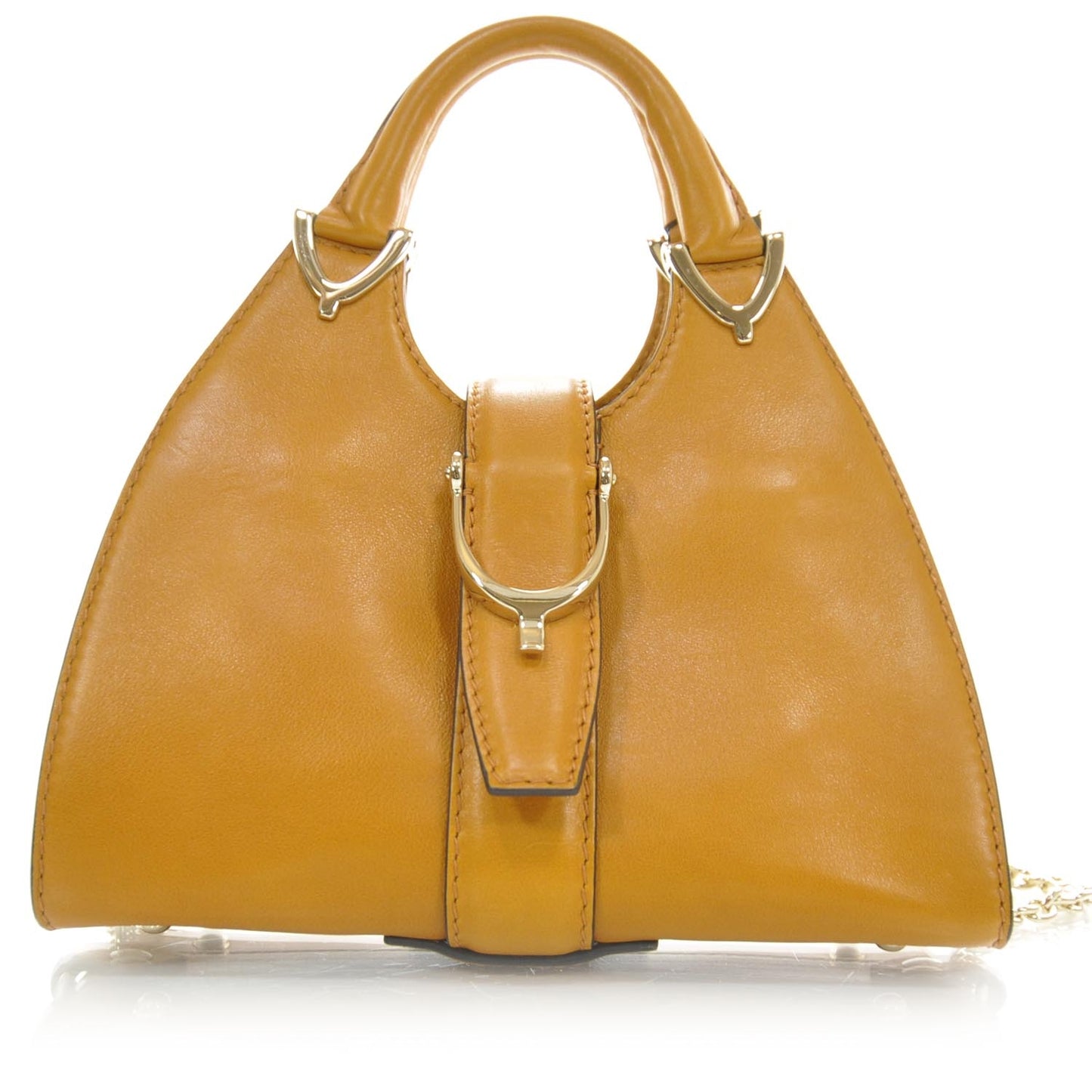 Leather Small Stirrup Top Handle Bag