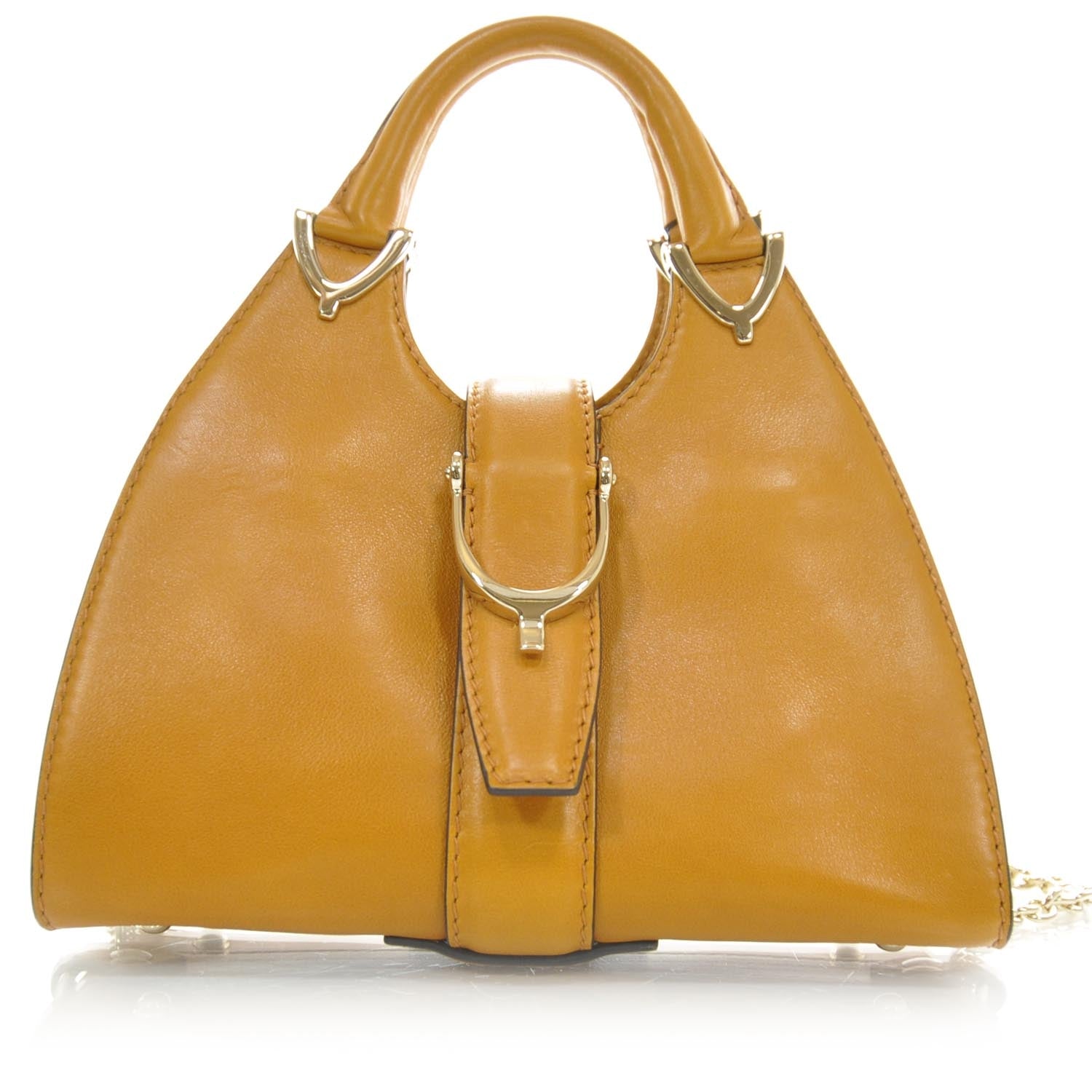 Gucci Leather Small Stirrup Top Handle Bag 1 of 8