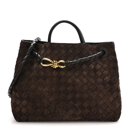 Bottega Veneta Suede Intrecciato Medium Andiamo Shoulder Bag Fondant 1 of 9