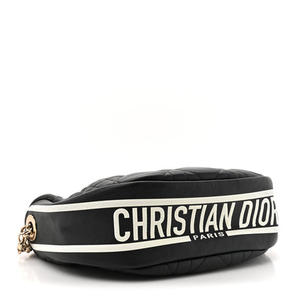Christian Dior Lambskin Cannage Medium Dior Vibe Hobo Bag Black 4 of 11